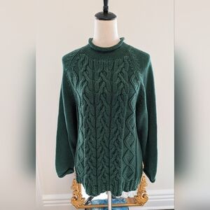 Vintage Rollneck Cable Knit Sweater - S
